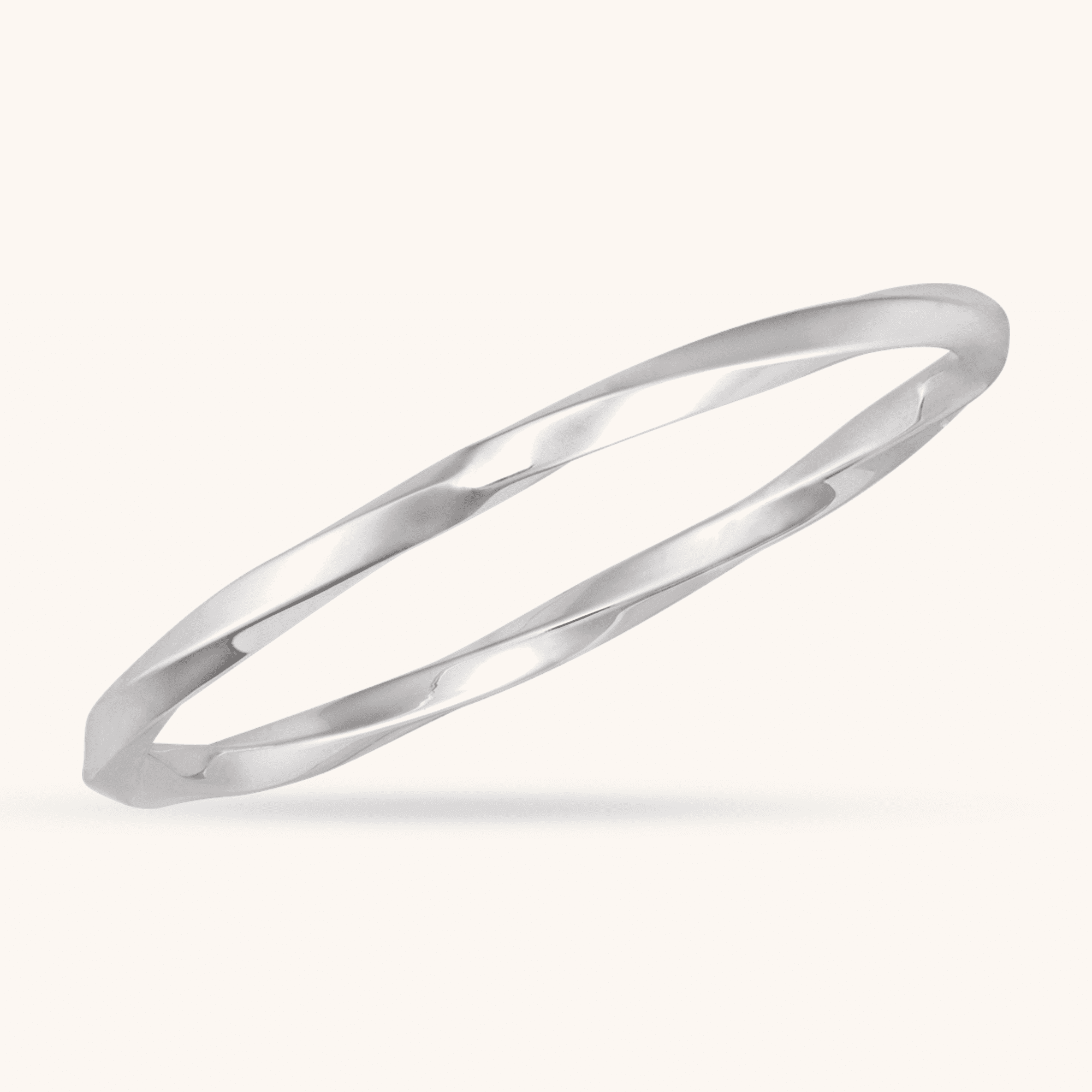 BRC990_1001_P-1 Silver Twisted Bracelet Bangle