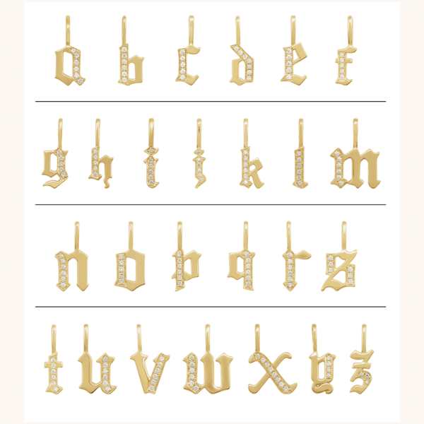 Gothic Initial Necklace