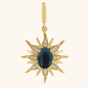 Solar Necklace with London Blue Topaz & Diamond