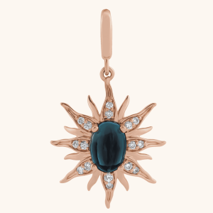 Solar Necklace with London Blue Topaz & Diamond