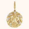 Gold Diamond Necklace Lion Pendant