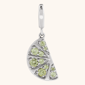 14K Gold Lime Wedge Pendant Necklace
