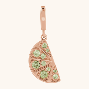 14K Gold Lime Wedge Pendant Necklace