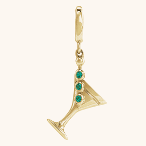 Gold Necklace Martini Pendant