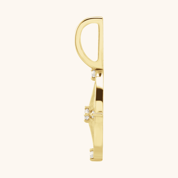 Dazzling Gold Charm Compass Pendant