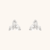 Three-Stone Gold Earrings