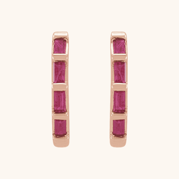 14K Gold Hoop Earrings pink