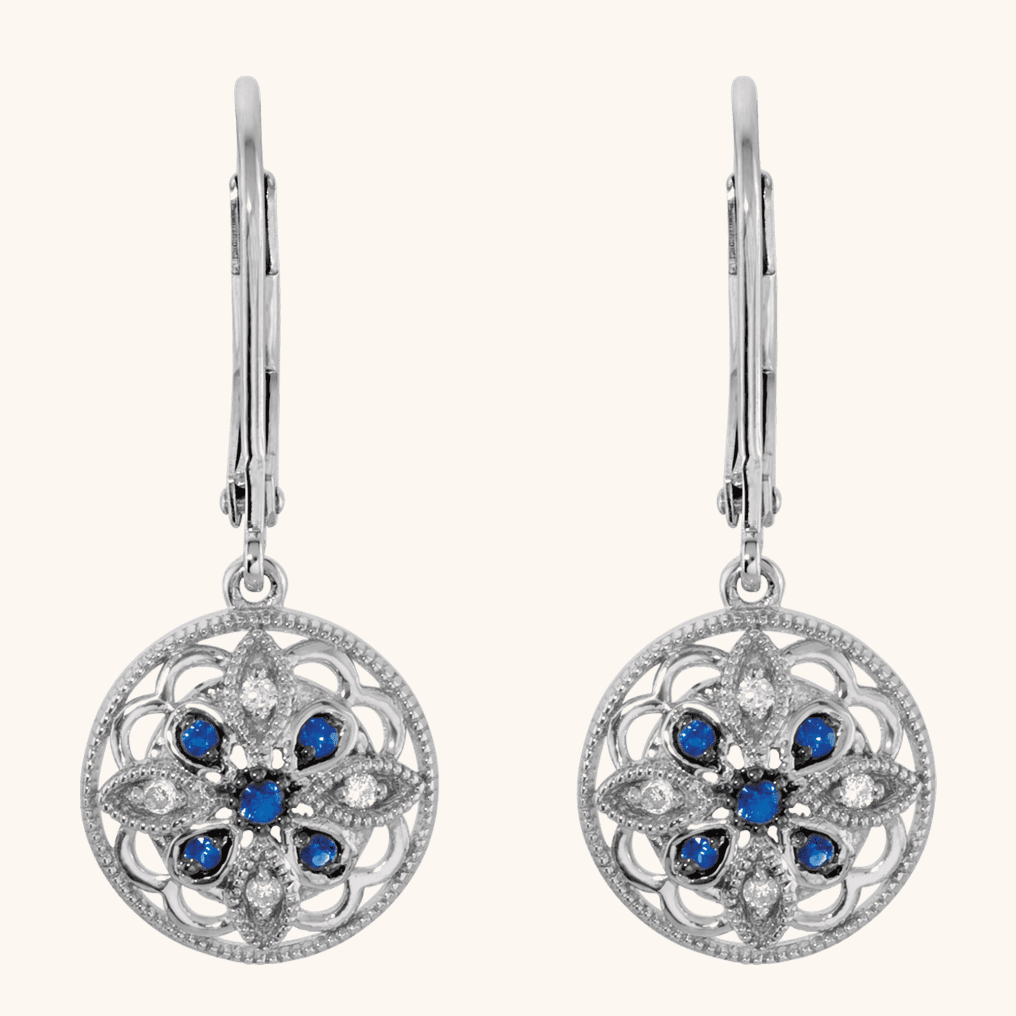 69750-1 Filigree Diamond Earrings