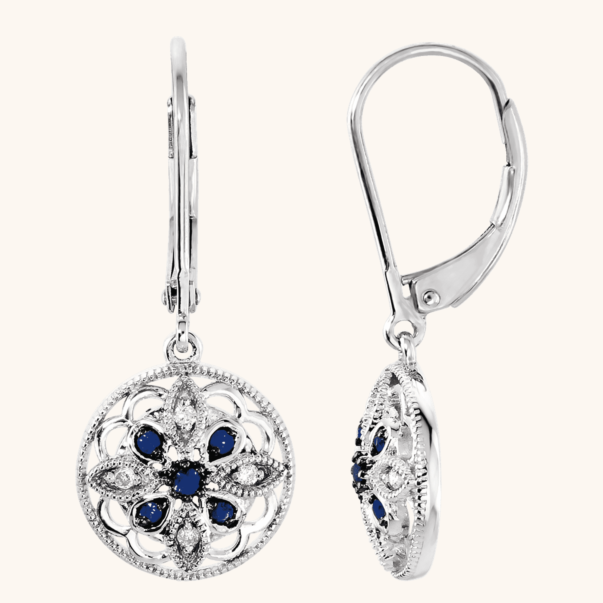 69750 Filigree Diamond Earrings