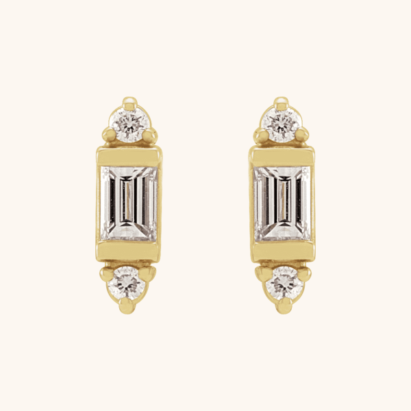 Yellow Gold Diamond Earrings