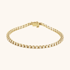 Diamond Line Bracelet 14K Yellow White & Rose