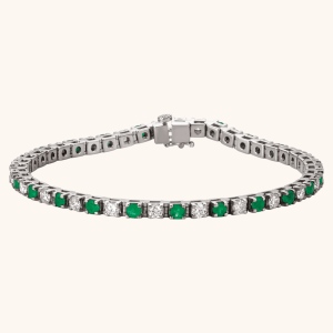 14K White/Yellow Natural Diamond – Diamond Line Bracelet