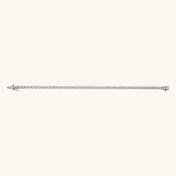 14K White Natural Diamond Line Bracelet