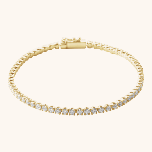 14K White or Yellow Gold Tennis Bracelet With Natural Diamond