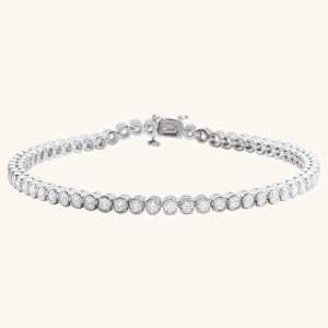 14K Gold Natural Diamond Line Tennis Bracelet