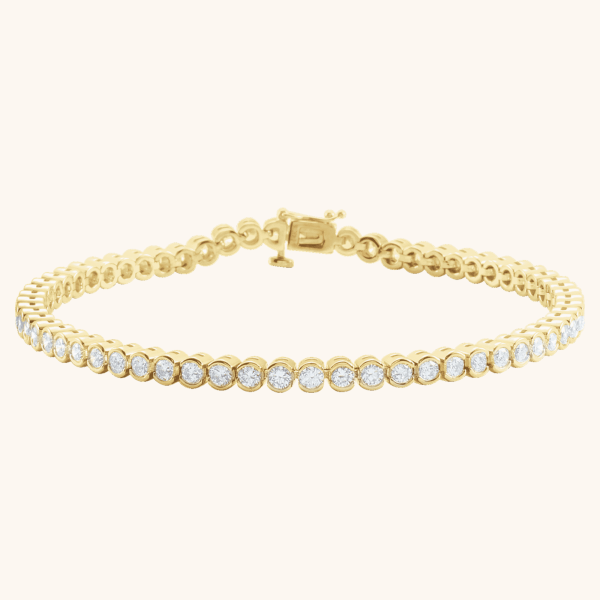 14K Gold Natural Diamond Line Tennis Bracelet