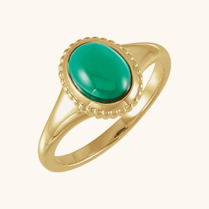 Cabochon Ring 14K Yellow gold
