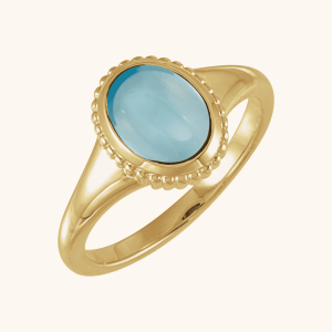 Cabochon Ring 14K Yellow gold