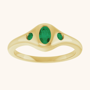 14K Yellow Ring With Natural & Lab-Grown Diamonds and Gemstones