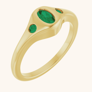 14K Yellow Ring With Natural & Lab-Grown Diamonds and Gemstones