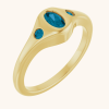 14K Yellow Ring With Natural & Lab-Grown Diamonds and Gemstones