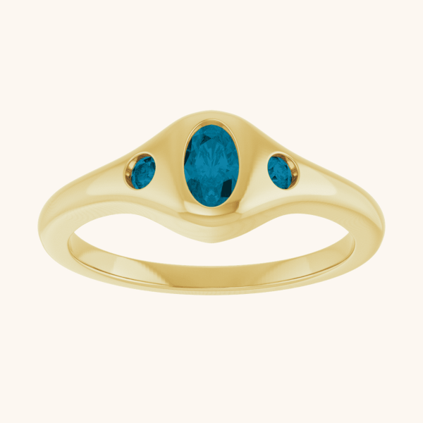 14K Yellow Ring With Natural & Lab-Grown Diamonds and Gemstones