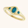 14K Yellow Ring With Natural & Lab-Grown Diamonds and Gemstones