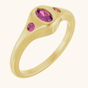 14K Yellow Ring With Natural & Lab-Grown Diamonds and Gemstones