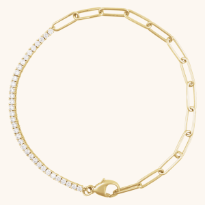 14K Gold Diamond Bracelet Line Design
