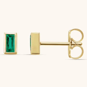 green Lab-Grown Diamond Earrings