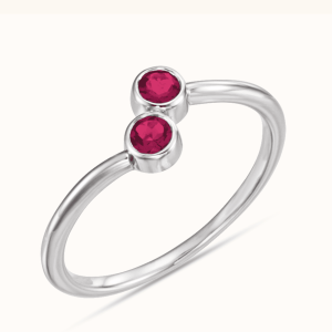 14K White Gold Two-Stone Ring