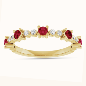 14K Gold Ring Natural Gemstone & Diamond Rings