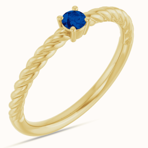 Solitaire Rope 14K Gold Ring Collection