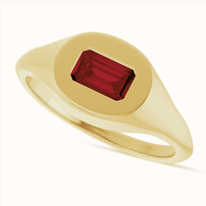 Solitaire Gemstone Signet Rings