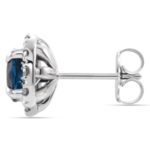 Diamond Stud Earrings blue