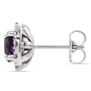 Diamond Stud Earrings purple
