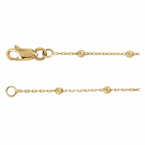 14K Gold Beaded Cable Chain