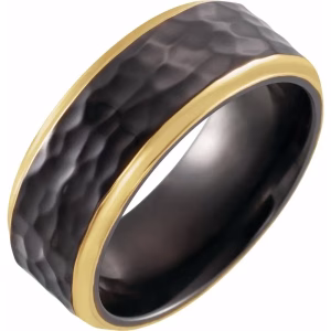 Mens Hammered Wedding Band
