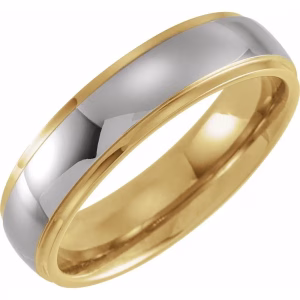 Tungsten 18K Gold Inlay Ring
